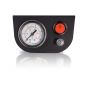 Manometer set Ø 40 mm enkel met mat zwart paneel en oranje knop